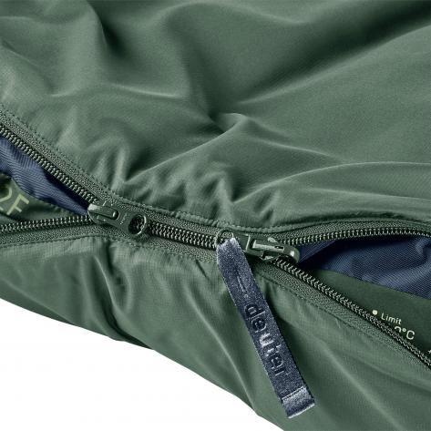 Deuter Schlafsack Orbit 0C/32F 3701425-2349 Ivy-Ink | Reißverschluss links