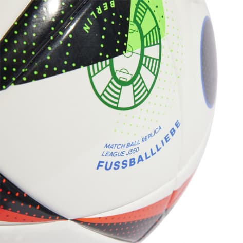 adidas Kinder Fußball EURO 24 LGE J350 Fussballliebe IN9376 5 White/Black/GloBlu | 5