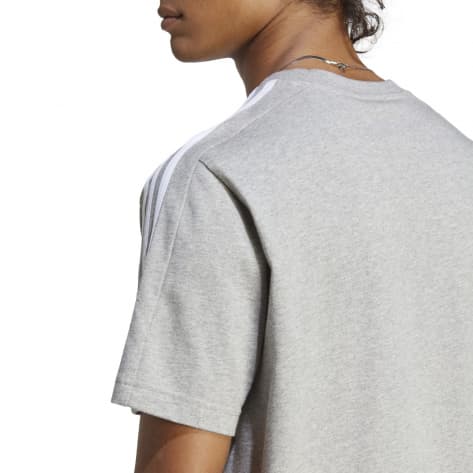 adidas Herren T-Shirt Essentials Single Jersey 3-Streifen IC9337 M Medium Grey Heather/White | M