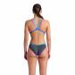 Arena Damen Badeanzug W ARENA ONE DOUBLE CROSS BACK 004732-598 40 Asphalt-Purple-Turquoise | 40