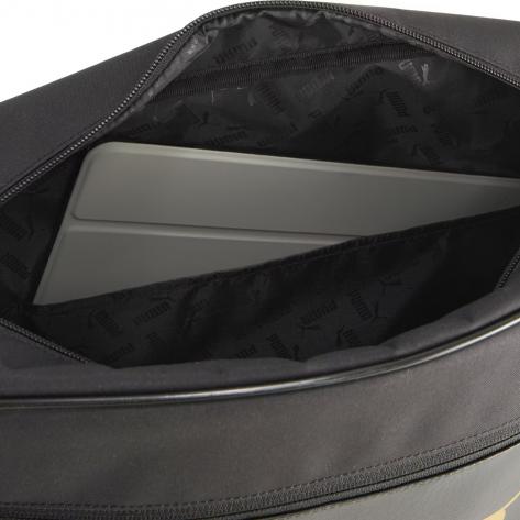 Puma Umhängetasche CAMPUS Medium Reporter Bag 091297-03 PUMA Black-Gold-No.1 Logo | One size