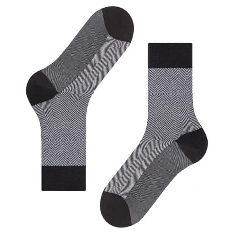 Falke Herren Socken FALKE Sensitive Herringbone 12492-3000 43-44 black (3000) | 43-44