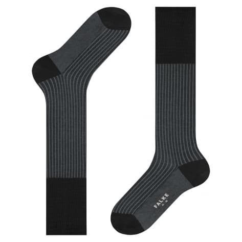 Falke Herren Kniestrümpfe Oxford Stripe KH 15779-3010 43-44 Black-Mix | 43-44
