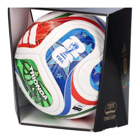 adidas Fussball WM 2026 Trionda Pro Ball JD8021 5 White/Solar Blue/Hi-Res Red/Lime | 5