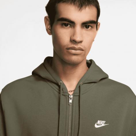 Nike Herren Sweatjacke Club FN3861-222 XL Medium Olive/Medium Olive/White | XL
