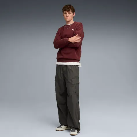 Puma Herren Pullover ESS Elevated Relaxed Wash Crew FL 688050-96 M Ruby Shimmer | M