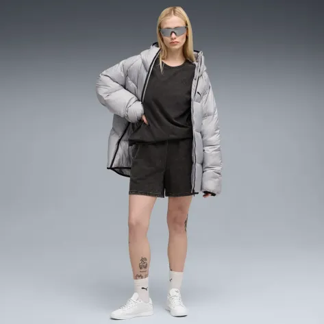 Puma Damen Short ESS ELEVATED Wash High-Waist Shorts 5  TR 688105-01 S PUMA Black | S