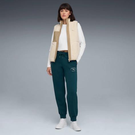 Puma Damen Trainingshose CLASS Comfort Sweatpants Fleece 688136-75 S Green Terrain | S