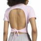 adidas Damen T-Shirt Cut Out Rib Tee KE3737 L Clear Pink | L