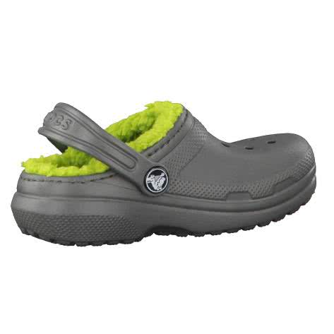 Crocs Kinderschuhe Classic Lined Clog K 203506-0DF 19-20 Slate Grey/Volt Green | 19-20