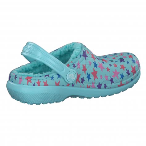Crocs Kinder Schuhe Classic Printed Lined Clog K 205815-4O9 22-23 Ice Blue | 22-23