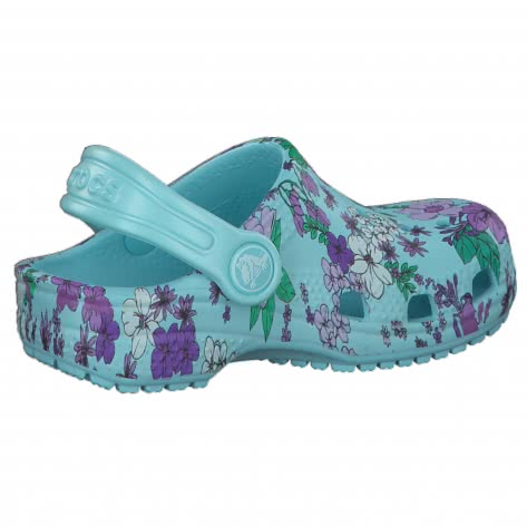 Crocs Kinder Schuhe Preschool Classic Floral Clog 206146-4O9 19-20 Ice Blue | 19-20