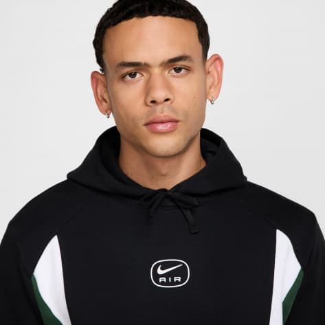 Nike Herren Kapuzenpullover AIR PO HOODY FLC HM0175-011 L Black/Fir/White/White | L