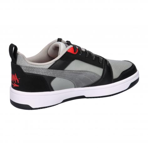 Puma Kinder Sneaker Rebound V6 Lo MID 90s Jr 405037-01 37.5 PUMA Black-Gray Echo-For All Time Red | 37.5
