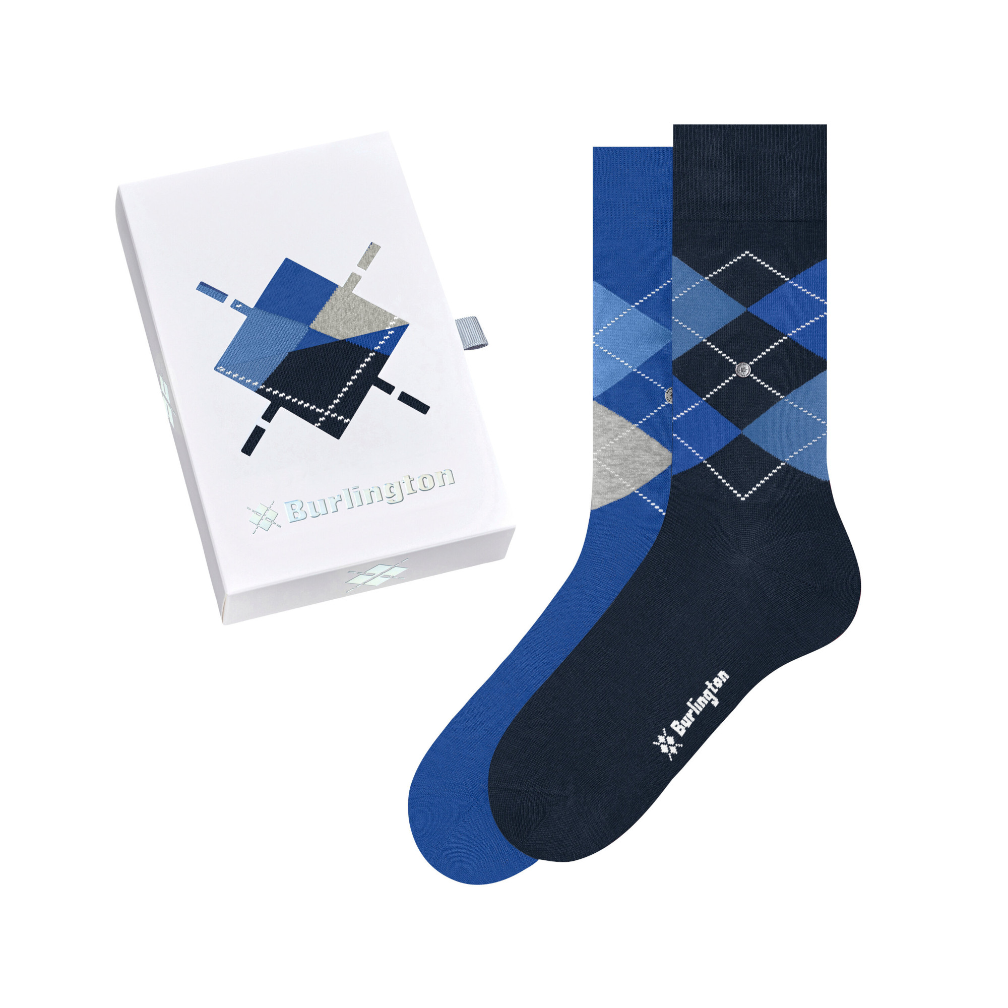 Burlington Herren Socken Basic Gift Box Argyle 2er Pack 20599