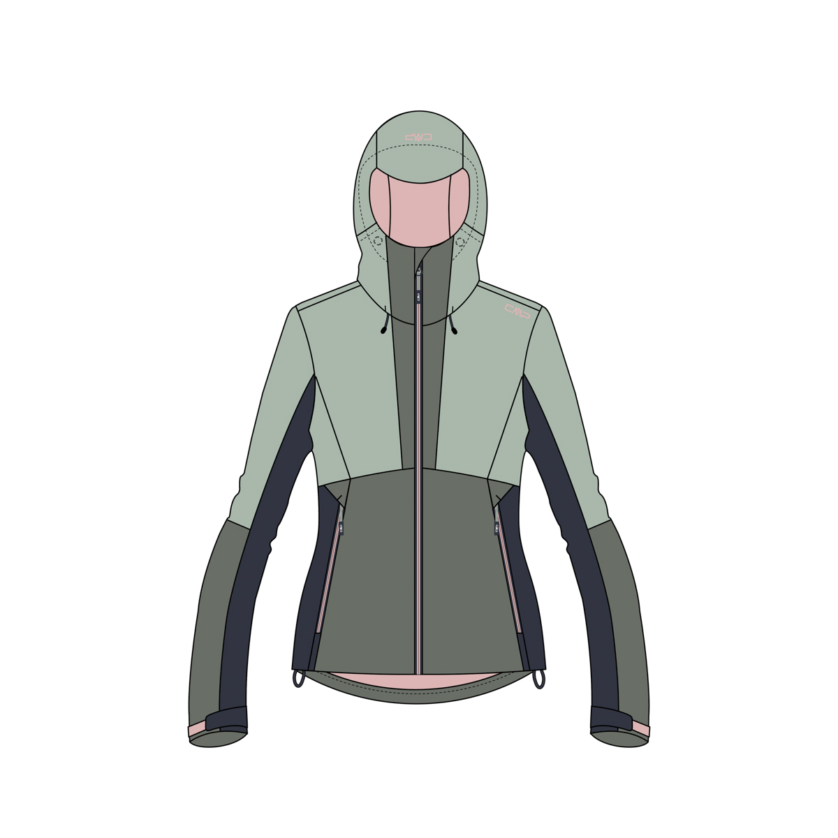 ЖЕНСКАЯ КУРТКА CMP Damen Jacke С ФИКСИРОВАННЫМ КАПЮШОНОМ 34Z6526