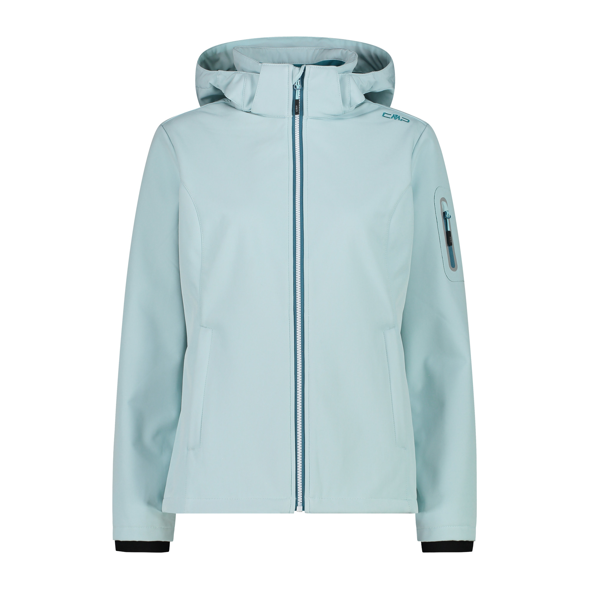 Женская куртка Damen Softshelljacke с капюшоном на молнии CMP 39A5006 Hellblau