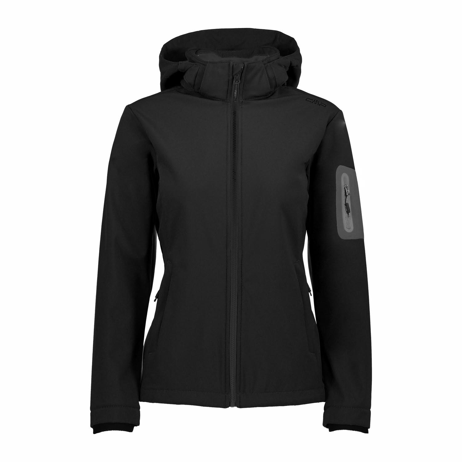 Женская куртка Damen Softshelljacke с капюшоном на молнии CMP 39A5006 Schwarz