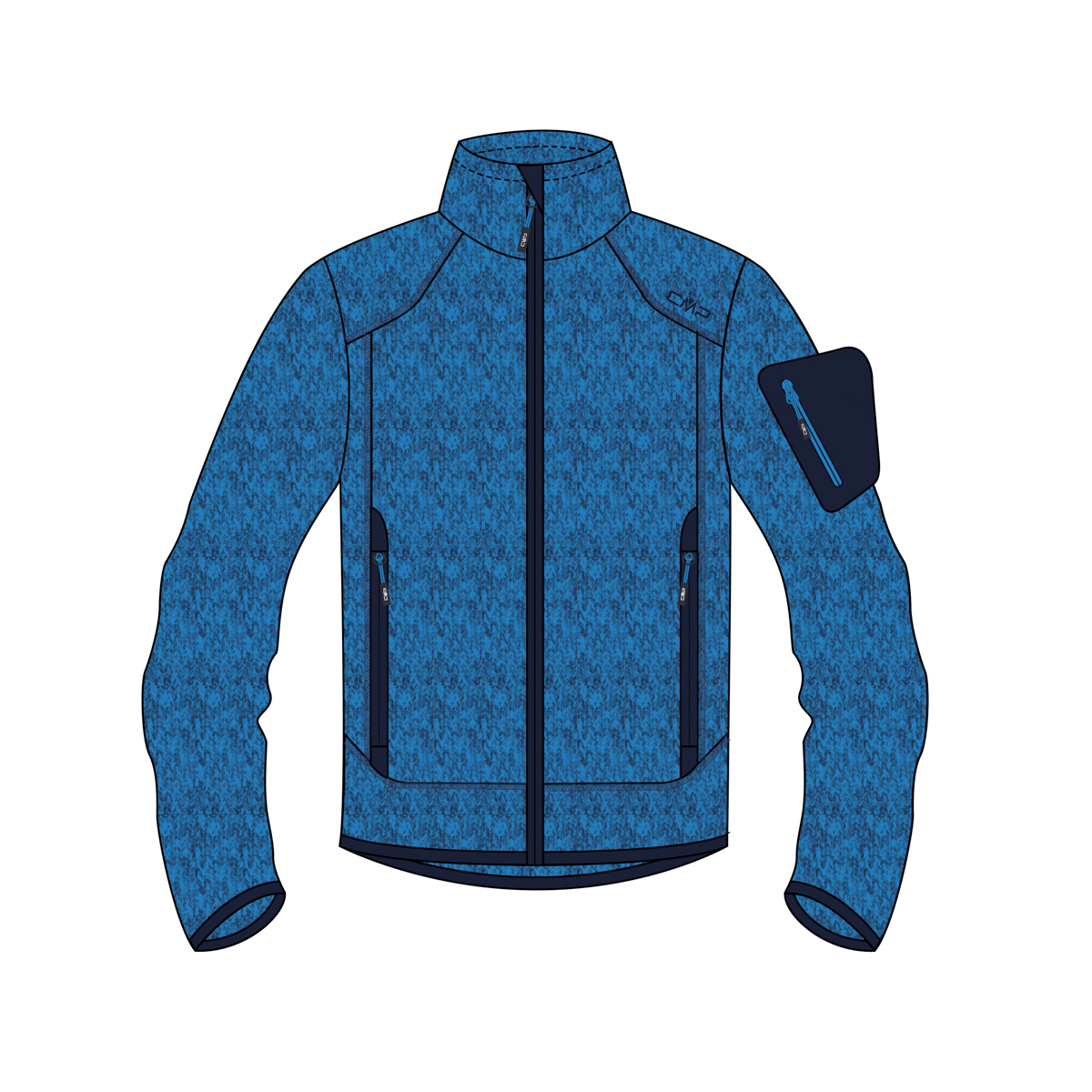 Вязаный жакет из флиса CMP Herren Jacke 3H60747 Mittelblau