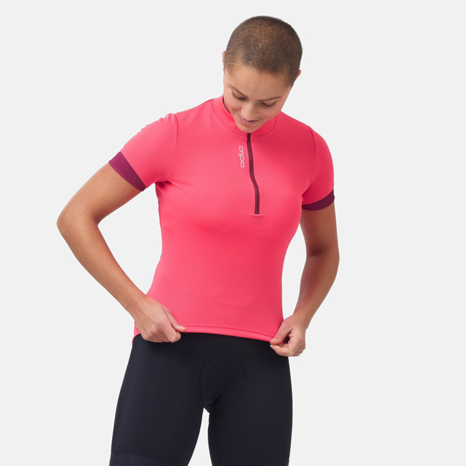 Воротник-стойка Odlo Damen Radtrikot с застежкой на 1/2 молнии ES 411971