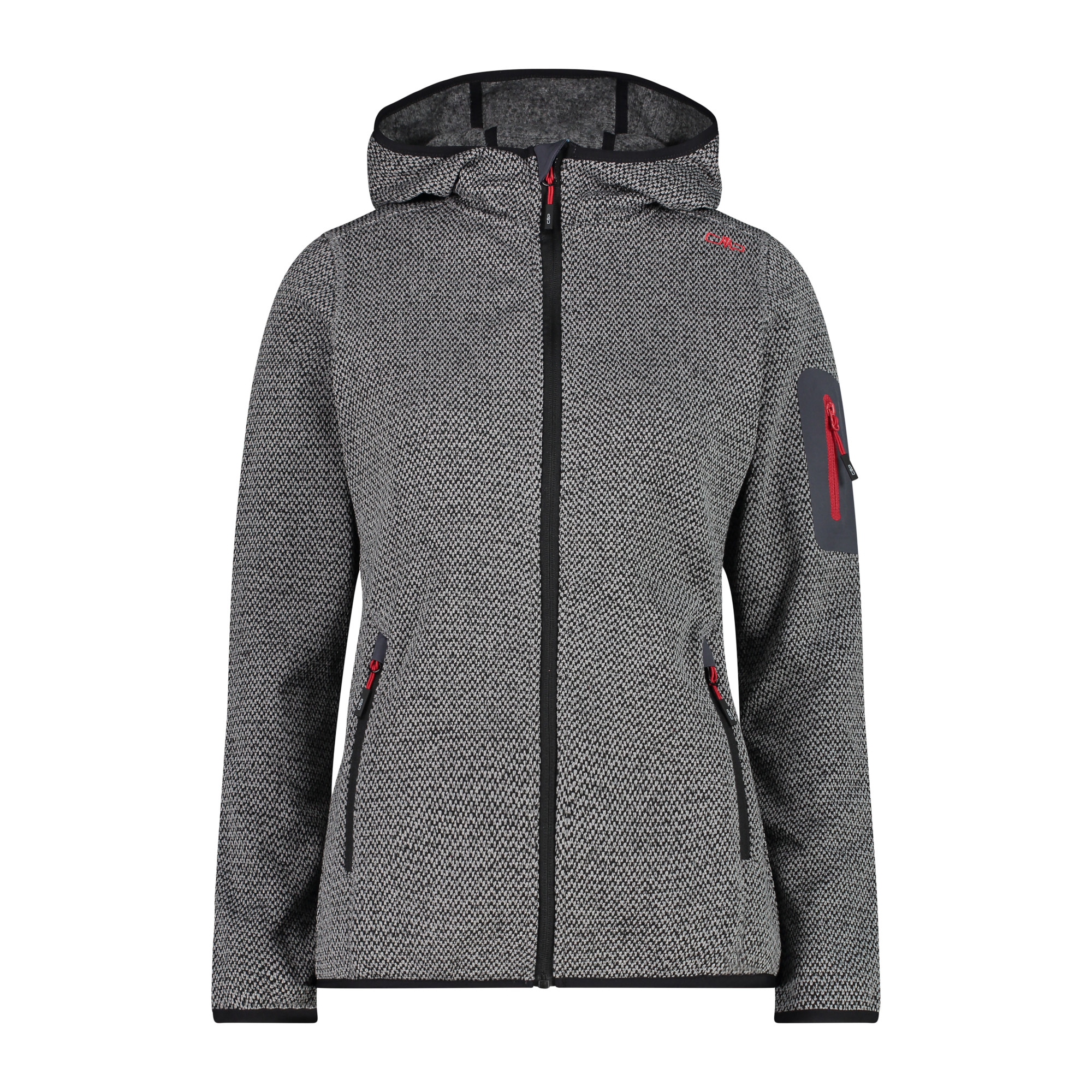 Трикотажная меланжевая толстовка CMP Damen Jacke 3H19826 Schwarz