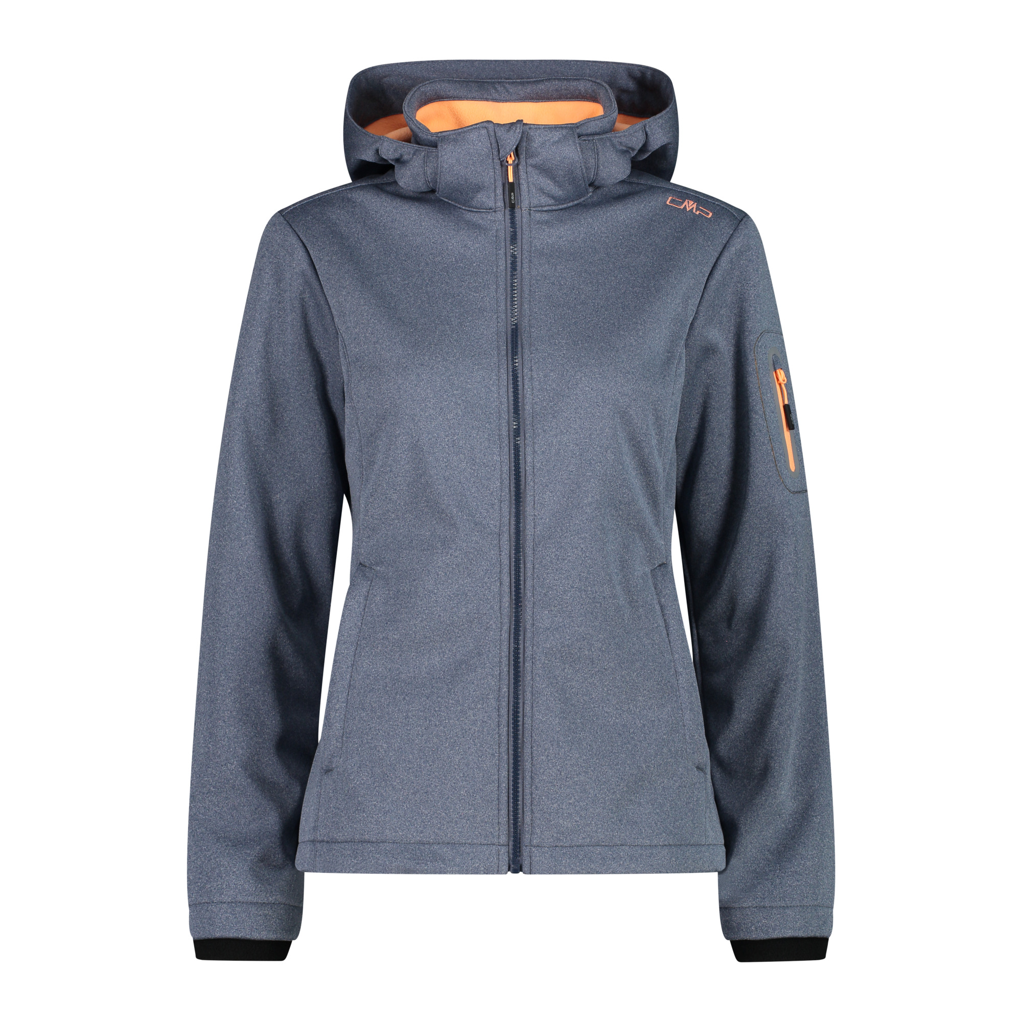 Женская куртка Damen Softshelljacke с капюшоном и застежкой на молнию 39A5006M Mittelblau