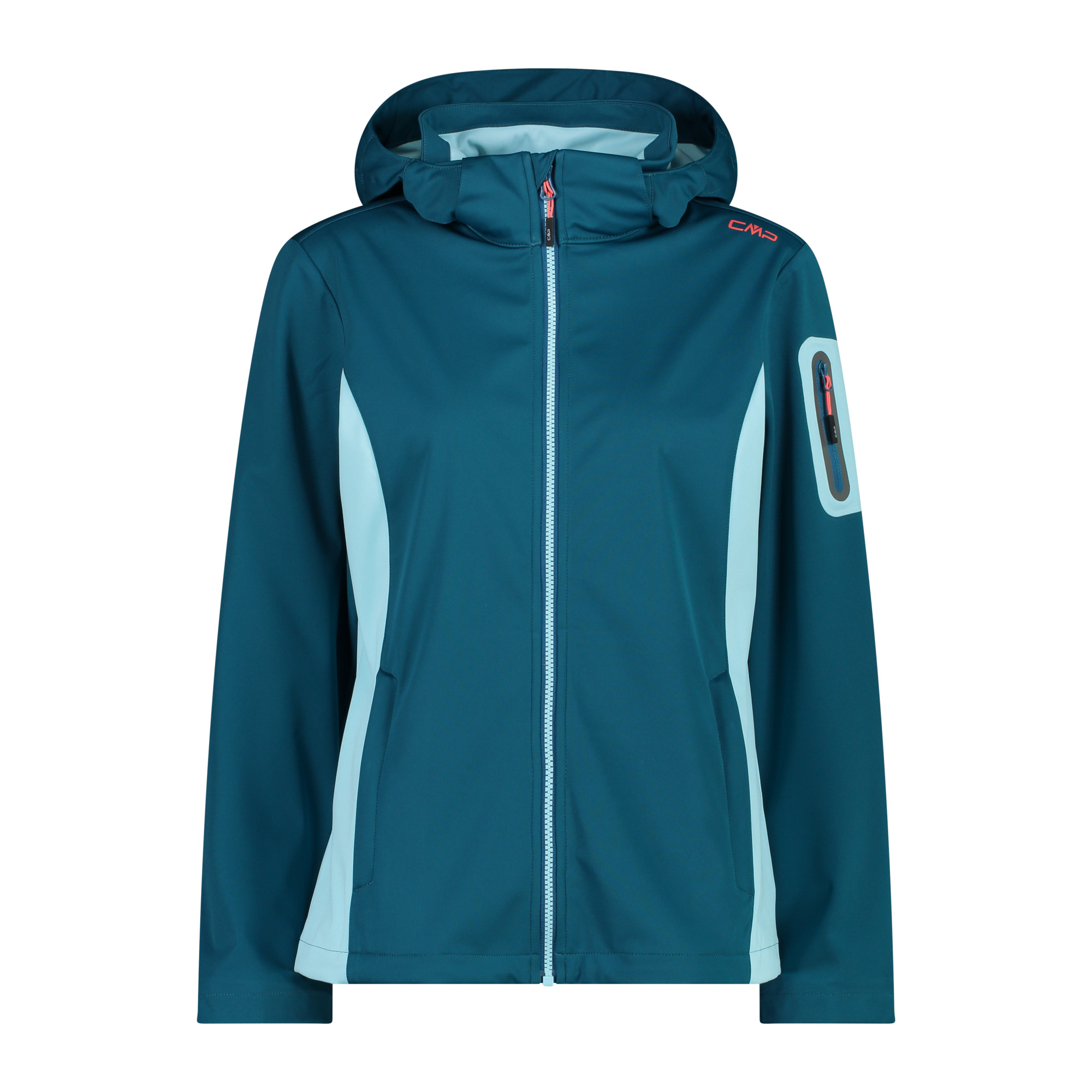 Женская куртка Damen Softshelljacke с капюшоном и застежкой на молнию 39A5016 Mittelblau