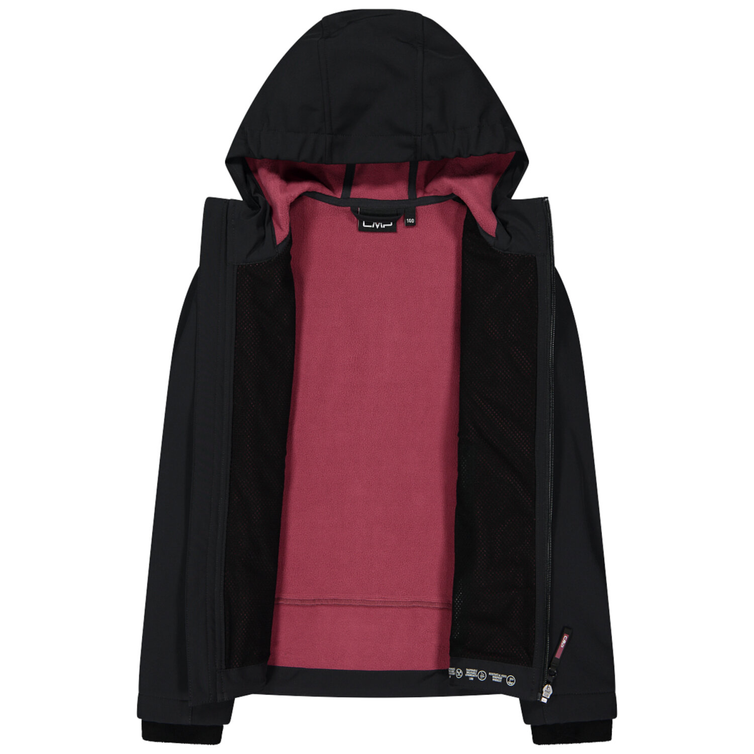 CMP Mädchen Softshell Jacke Fix Hood 3A29385N Schwarz - Produktbild 3
